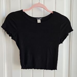 Fashion Nova Black Ribbed Women's Top